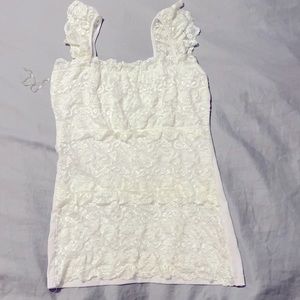 White lace shirt. Size large. Worn once. Size L.